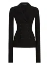 Dolce & Gabbana Double-breasted Jacket In Wool Cloth In Black