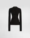 Dolce & Gabbana Double-breasted Jacket In Wool Cloth In Black