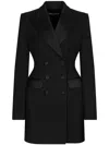 Dolce & Gabbana Wool Blend Double-breasted Jacket In Schwarz