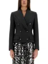 Dolce & Gabbana Dolce Double-breasted Jacket With Dg Logo Buttons In Gray