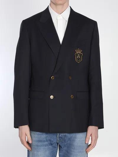 DOLCE & GABBANA DOUBLE-BREASTED JACKET WITH PATCH