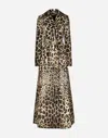 Dolce & Gabbana Tie-waist Double-breasted Flared Trench In Multicolor