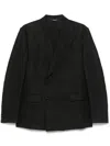 Dolce & Gabbana Double-breasted Linen Blazer In Black