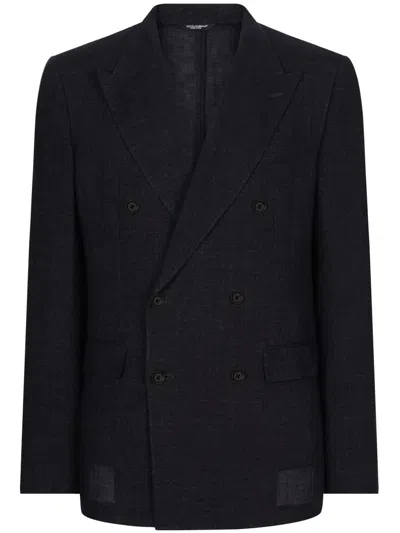Dolce & Gabbana Navy Blue Double Breasted Blazer