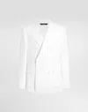 Dolce & Gabbana White Single-breasted Cotton Jacket In White