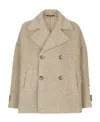 Dolce & Gabbana Vintage-look Double-breasted Wool And Cotton Pea Coat In Nude