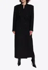 Dolce & Gabbana Double-breasted Long Wool Coat In Black