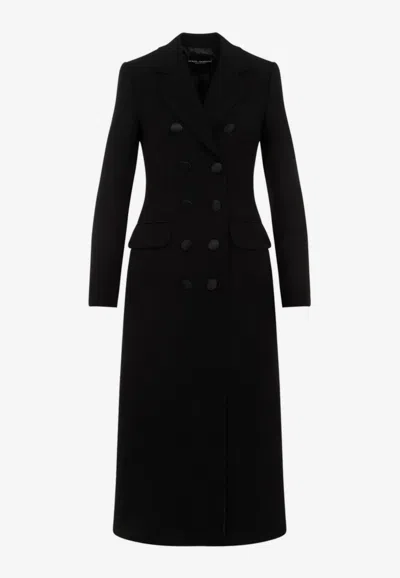 DOLCE & GABBANA DOUBLE-BREASTED LONG WOOL COAT