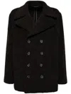 Dolce & Gabbana Double-breasted Melange Coat In Brown