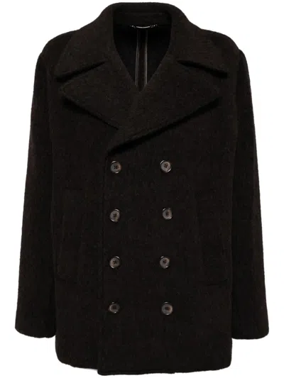 DOLCE & GABBANA DOUBLE-BREASTED MELANGE COAT