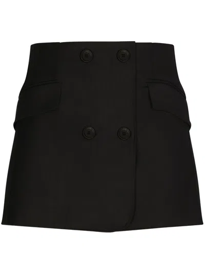 Dolce & Gabbana Double-breasted Miniskirt In Black