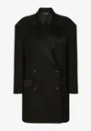 Dolce & Gabbana Double-breasted Oversized Tuxedo Blazer In Black