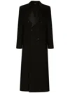 Dolce & Gabbana Double-breasted Peaked-lapel Coat In Black