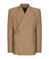 Dolce & Gabbana Double-breasted Pinstripe Jacket In Brown