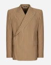 Dolce & Gabbana Double-breasted Pinstripe Jacket In マルチカラー