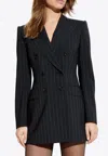 Dolce & Gabbana Double-breasted Pinstriped Blazer In Black