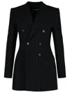 Dolce & Gabbana Double-breasted Pinstriped Blazer In Black
