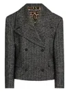 Dolce & Gabbana Striped Double-breasted Jacket In Gray