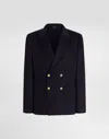 Dolce & Gabbana Double-breasted Portofino Cashmere Jacket In Blue