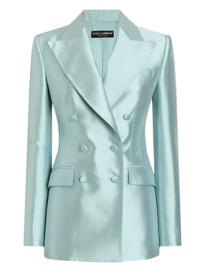 DOLCE & GABBANA DOUBLE-BREASTED SATIN BLAZER