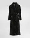 Dolce & Gabbana Double-breasted Shearling Coat In Black