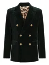 Dolce & Gabbana Double-breasted Sicily Light Cotton Velvet Jacket Clothing In Black