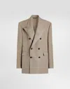 Dolce & Gabbana Grey Viscose Jacket In Neutral