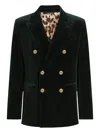 Dolce & Gabbana Double-breasted Sicily Light Cotton Velvet Jacket Clothing In Green