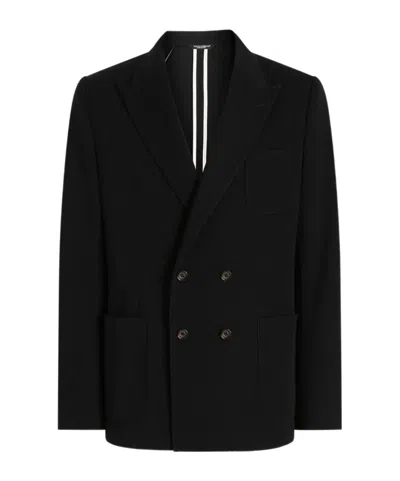 DOLCE & GABBANA DOUBLE-BREASTED SILK BLAZER