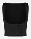 Dolce & Gabbana Double-breasted Duchess Silk Tuxedo Waistcoat In Black
