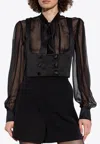 Dolce & Gabbana Double-breasted Silk Duchesse Tuxedo Waistcoat In Black