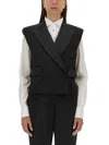 Dolce & Gabbana Sleeveless Double-breasted Tuxedo Jacket In Black