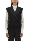 Dolce & Gabbana Sleeveless Double-breasted Tuxedo Jacket In Black