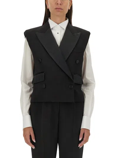 Dolce & Gabbana Double-breasted Sleeveless Jacket In Black