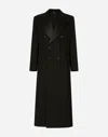 Dolce & Gabbana Double-breasted Stretch Wool Crepe Coat In Black