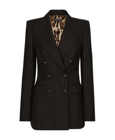 DOLCE & GABBANA DOLCE  GABBANA STRIPED DOUBLE-BREASTED BLAZER