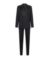 Dolce & Gabbana Black Wool And Silk Three-piece Tuxedo Suit In Blue