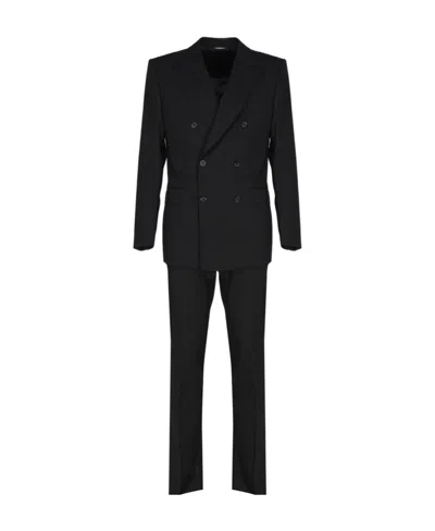 Dolce & Gabbana Dolce  Gabbana Double Breasted Tailored Suit In Black