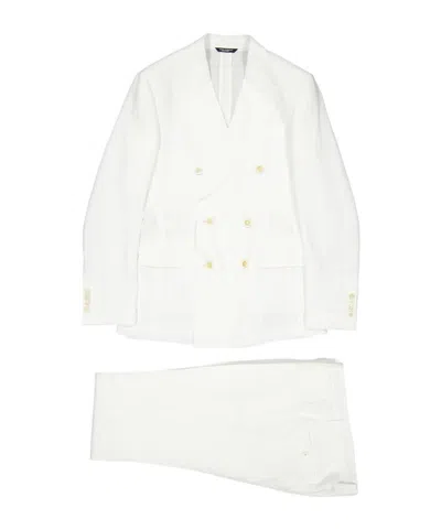 Dolce & Gabbana Dolce  Gabbana Double-breasted Tailored Suit In White