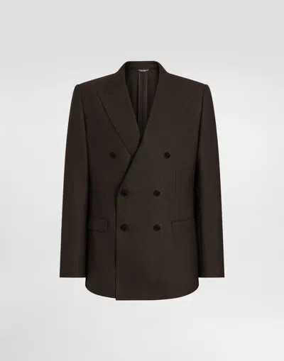 Dolce & Gabbana Double-breasted Taormina Wool Jacket In Multi