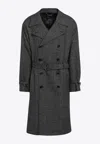 Dolce & Gabbana Dolce&gabbana Grey Wool Double-breasted Coat Men In Gray
