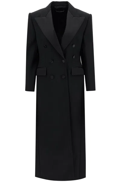 Dolce & Gabbana Double-breasted Coat In Black