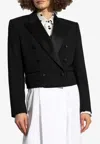 Dolce & Gabbana Virgin Wool-blend Cropped Blazer In Black