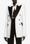 Dolce & Gabbana Double-breasted Tuxedo Blazer In White