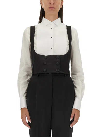 Dolce & Gabbana Double-breasted Tuxedo Vest In Black