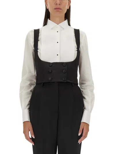 Dolce & Gabbana Women Double-breasted Tuxedo Vest In Black