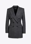 Dolce & Gabbana Anthracite Grey Tweed Double-breasted Jacket In Gray
