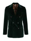 Dolce & Gabbana Double-breasted Sicily Light Cotton Velvet Jacket Clothing In Green
