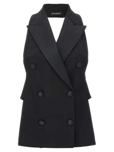 Dolce & Gabbana Double-breasted Vest In Black