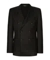 Dolce & Gabbana Double-breasted Virgin-wool Blazer In Black